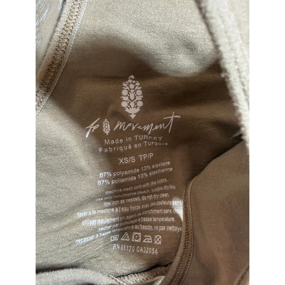 Free People FP Movement Sports Bra Womens XS/S Tan Racerback Cutout Activewear - Picture 5 of 7